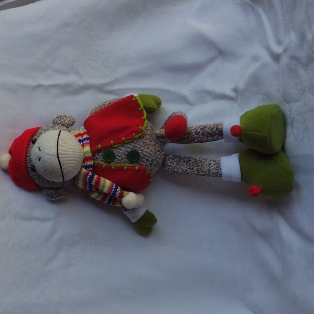 NWT Home Accents Christmas Elf Monkey